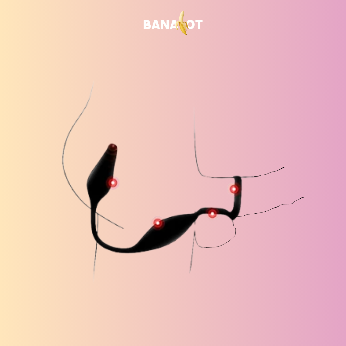 ויברטור אנאלי לגבר עם טבעות Bananot il