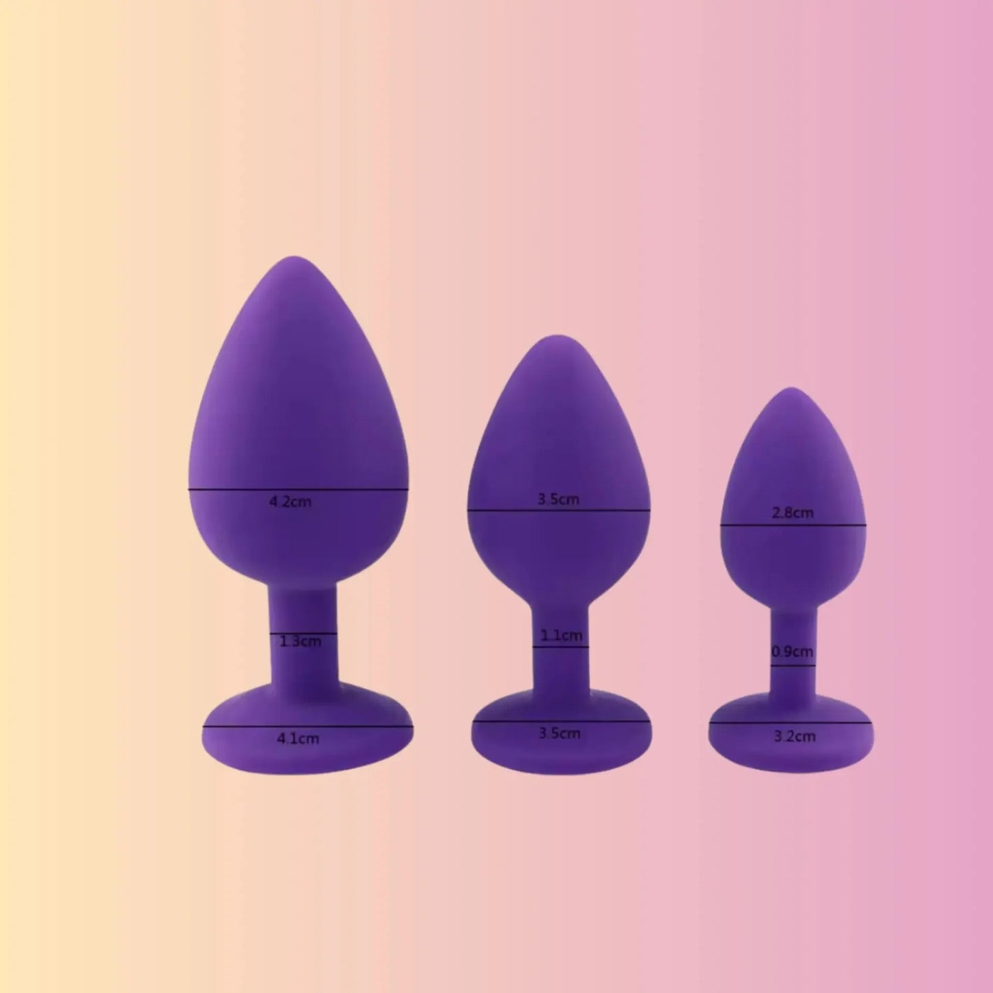 סט 3 פלאגים אנאליים Bananot il